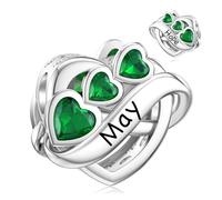 LANBEIDE Mai Geburtsstein Charms for Pandora Charms, 925 Sterling Silber Charms für Pandora Armband Halskette Geburtstagsgeschenke für Frauen