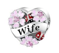 LANBEIDE Sterling Silber Frau Charms, Liebe Herz Gold Rose Frau Perlen für Pandora Armband Halskette Geschenke für Frauen