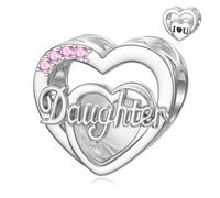 LANBEIDE Tochter Charms für Pandora Charms, 925er Sterlingsilber Liebes Herz Beads Familien Beads für Pandora Armband, Geburtstagsgeschenke für Frauen und Mädchen