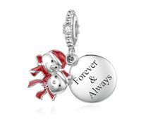 LANBEIDE Weihnachts Anhänger für Pandora Charms, 925 Sterling Silber Weihnachten Schneeflocke Weihnachtsmann Hund Katze Charms für Pandora Armband Weihnachtsgeschenke für Frauen