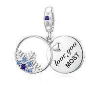 LANBEIDE Weihnachts Schneeflocken Charms für Pandora Charms, 925er Sterling Silber Schneeflocken Beads für Pandora Armband, Weihnachts Geburtstagsgeschenke für Frauen