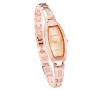 Lancardo Armbanduhren Damen Rechteckige Damenuhren: Klein Tonneauförmige Analoge Quarzuhren mit Strass Punktskala Exquisite Edelstahl Uhren Geschenke für Frauen Roségold