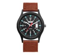 Lancardo Armbanduhren Herren Militär Nylon: 24 Stunden Kalender Analoge Quarzuhr mit Leuchtzeiger Nylonarmband Herrenuhr Outdoor Sportsuhr Geschenke für Männer braun schwarz
