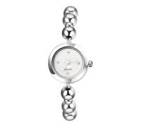 Lancardo Damenuhren Edelstahl Perlen Armbanduhren: Exquisite Klein Analog Quarzuhren mit Diamantskala Elegante Edelstahlarmband Uhren Geschenke für Frauen Mädchen Silber