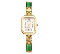 Lancardo Damenuhren Rechteckige Armbanduhr Damen: Gut Klare Ablesbare Analog Quarzuhr mit Arabische Ziffern Patchwork Kunststoff Leopardenmuster Armband Uhren Geschenke für Frauen gelb