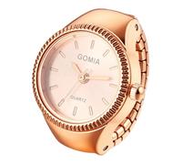 Lancardo Ringuhr Elastische Fingeruhr Golduhr: Analoge Quarzuhr Fingerringuhr Damenuhren mit Balkenskala Stretchband Ring Uhr Uhrenring Geschenke für Frauen Mädchen Roségold