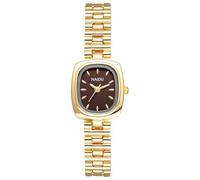 Lancardo Uhren Damen Rechteckige Golduhren: Exquisite Eckige Analog Quarz Damenuhren mit Balkenskala Klein Edelstahl Armbanduhren Geschenke für Frauen Gold braun