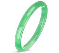 Landical 6,1 cm langer Armreif aus natürlicher Jade, eleganter Jade-Armreif mit Box, dünn, Glücksbringer, Geschenk, about inner diameter 2.44 inch, Stein, Kein Edelstein