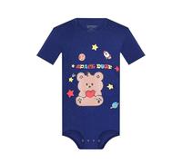 Landofgenie Bodysuit Herren One Piece Schlafanzug Shirt für Männer Kurzarm Jumpsuit Einteiliger Unterwäsche Baumwolle Bedruckte Onesie Blau XL