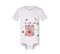 Landofgenie Bodysuit Herren One Piece Schlafanzug Shirt für Männer Kurzarm Jumpsuit Einteiliger Unterwäsche Baumwolle Bedruckte Onesie Hellviolett M