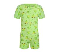 Landofgenie Herren Body Atmungsaktiver Baumwolle Bodysuit mit Reißverschlüsse, Kurzarm One-Piece Pyjama Dinosaurier-Druck 2XL