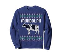 Landwirt T-Shirts und Bekleidung Bauer nordishland Ugly Christmas Sweater Farmer Merry Cowmas Unisex Winter Sweatshirt Schwarz M Klassisch Langarm Crew Neck Weihnachten & Landwirtschaft