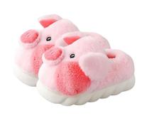 LANFIRE Big Kid & Erwachsene Baumwolle Hausschuhe Schwein Plüsch Tier Hausschuhe Damen Schuhe (Pink, 37/38)