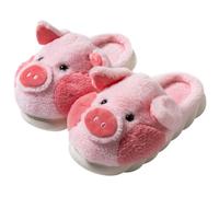 LANFIRE Big Kid und Erwachsene Baumwolle Hausschuhe Schwein Hausschuhe Plüsch Hausschuhe Tier Hausschuhe Damen Schuhe (Pink, 35/36, numeric_35)