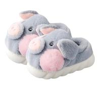 LANFIRE Big Kid und Erwachsene Baumwolle Hausschuhe Schwein Hausschuhe Plüsch Hausschuhe Tier Hausschuhe Damen Schuhe (Grey shoes, 41/42, numeric_41)