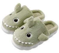 LANFIRE Tierschuhe für Frauen Dinosaurier Hausschuhe Weiche warme Winterschuhe Home Plüsch Baumwolle Hausschuhe (Green, Erwachsene, Damen, 38, Numerisch (von U Schuhgrößensystem, 39, M)