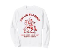 Lang lebe das Wild-West-Cowgirl, Rodeo, Western-Design für Damen Sweatshirt