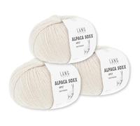 Lang Yarns 3 x 100 g Alpaca Soxx 4-fach Wolle Stricken Alpaka Easywash 64 Farben (026 | Sand)