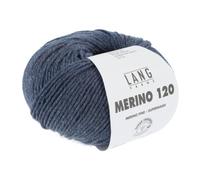 LANG YARNS »Merino 120« Häkelwolle, (50 Gramm), weiche, temperaturregelnde Merinowolle, no mulesing, JEANS DUNKEL MELANGE - 0234