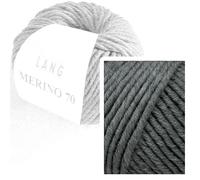 LANG YARNS »Merino 70« Häkelwolle, (50 Gramm), dickere Merinowolle mit kleinen formstabilen Polyesteranteil, MLANGE HELLGRAU - 0003
