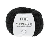 LANG YARNS »Merino 70« Häkelwolle, (50 Gramm), dickere Merinowolle mit kleinen formstabilen Polyesteranteil, SCHWARZ - 0004