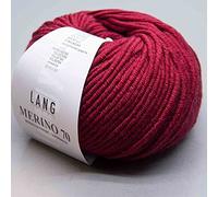 LANG YARNS »Merino 70« Häkelwolle, (50 Gramm), dickere Merinowolle mit kleinen formstabilen Polyesteranteil, DUNKELROT - 0063