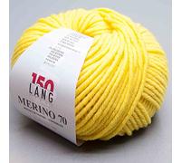 LANG YARNS »Merino 70« Häkelwolle, (50 Gramm), dickere Merinowolle mit kleinen formstabilen Polyesteranteil, GELB - 0113