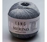 LANG YARNS Merino Paillettes - Farbe: Silber (0023) - 25 g / ca. 132 m Wolle