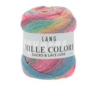 LANGYARNS - MILLE COLORI SOCKS & LACE LUXE - Farbe - BUNT HELLBLAU/ROT/BRAUN