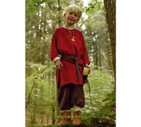 Langärmelige Mittelalter-Tunika / Leibhemd Arn für Kinder, rot