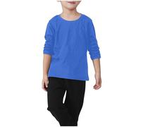 Langärmeliges Oberteil für Mädchen, Baumwolle, Rundhalsausschnitt, Tunika, Tops, lange Ärmel, Fitnessstudio, Activewear, T-Shirts, übergroße T-Shirts, bequem, Sport, Freizeit, Schule, Alter 2-11 Jahre