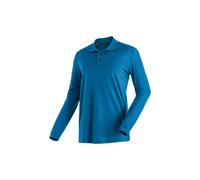 Langarm-Poloshirt MAIER SPORTS "Ulrich L/S", Herren, Gr. S, blau (saphirblau), 100% Polyester, Shirts, Herren Polo langarm, leichtes Funktionsshirt, Langarmshirt, Reg. Fit (32929561-S) saphirblau