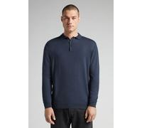 Langärmeliges Strick-poloshirt Blau M