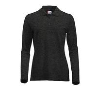 Langärmliges, klassisches Polo-Shirt für Damen, Baumwolle, moderne Passform, 11 lebendige Farben, XS-XXL Gr. M, anthrazit