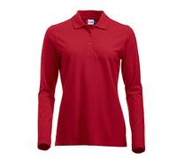 Langärmliges, klassisches Polo-Shirt für Damen, Baumwolle, moderne Passform, 11 lebendige Farben, XS-XXL Gr. M, rot