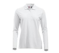 Langärmliges, klassisches Polo-Shirt für Damen, Baumwolle, moderne Passform, 11 lebendige Farben, XS-XXL Gr. XXL, weiß