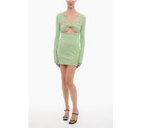 Langärmliges Minikleid mit Cut-Out-Details in Grün M