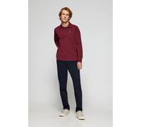 Langärmliges Poloshirt granatrot mit drei Knöpfen und Rigby Go-Logo M