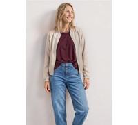 Kurzjacke STREET ONE, Damen, Gr. 42, beige (clay sand), Web, 53% Baumwolle, 41% Polyester, 6% Elasthan, unifarben, normal normal, Rundhals, elastischer Bund, Jacken Kurzjacke, im soften Baumwoll-Mix (