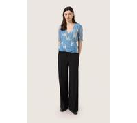 Langarm-Bluse Feminine Form Blue Scattered Print blue white XS