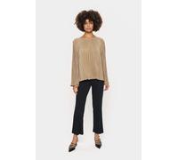 Langarm-Bluse Gerade Passform Dune beige XS