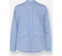 Langarmbluse HEINE, Damen, Gr. 50, blau (himmelblau, weiß, gestreift), 67% Baumwolle, 29% Polyester, 4% Elasthan, gemustert, mehrfarbig, Rundhals, Blusen (88040043-50) himmelblau, weiß, gestreift