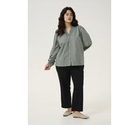 Langarmbluse KAFFE CURVE "Damen Langarm-Bluse KCmai", Damen, Gr. 54, grün (balsam grün), Obermaterial: 80% Polyester PES. 20% Baumwolle CO., Blusen (14962154-54) balsam grün