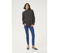 Langarm-Bluse Regular fit Black/Beige Abstract Print EU 40 / UK 12