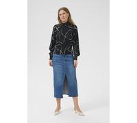 Langarm-Bluse Regular fit Black/Chalk Graphic Lines black XS