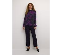 Langarm-Bluse Regular fit Black/Purple Painted Flower floral EU 34 / UK 6