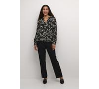 Langarm-Bluse Regular fit Black/Sand Painted Flower floral EU 34 / UK 6
