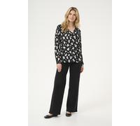 Langarm-Bluse Regular fit Black/White Flower Print floral EU 40 / UK 12