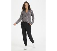 Langarm-Bluse Regular fit Black/Woodsmoke Fan Print black multi EU 34 / UK 6