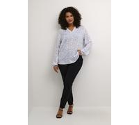 KAFFE CURVE Langarm-Bluse KCjalu 50, Bluecolors Graphic Dot 50